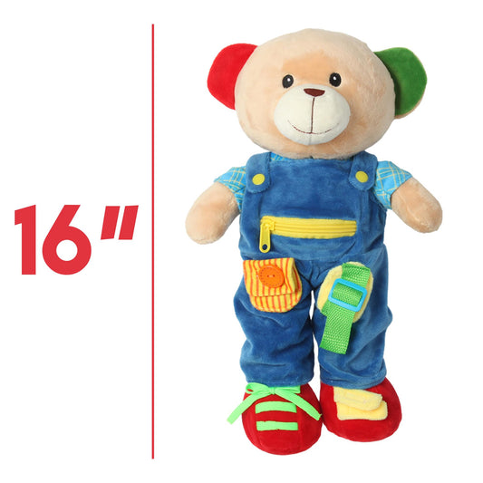 Printualist Personalized Education Bear - 16" Custom Plush Bear for Kids and Toddlers Customized Stuffed Doll Ideal for Developing Problem Solving and Motor Skills