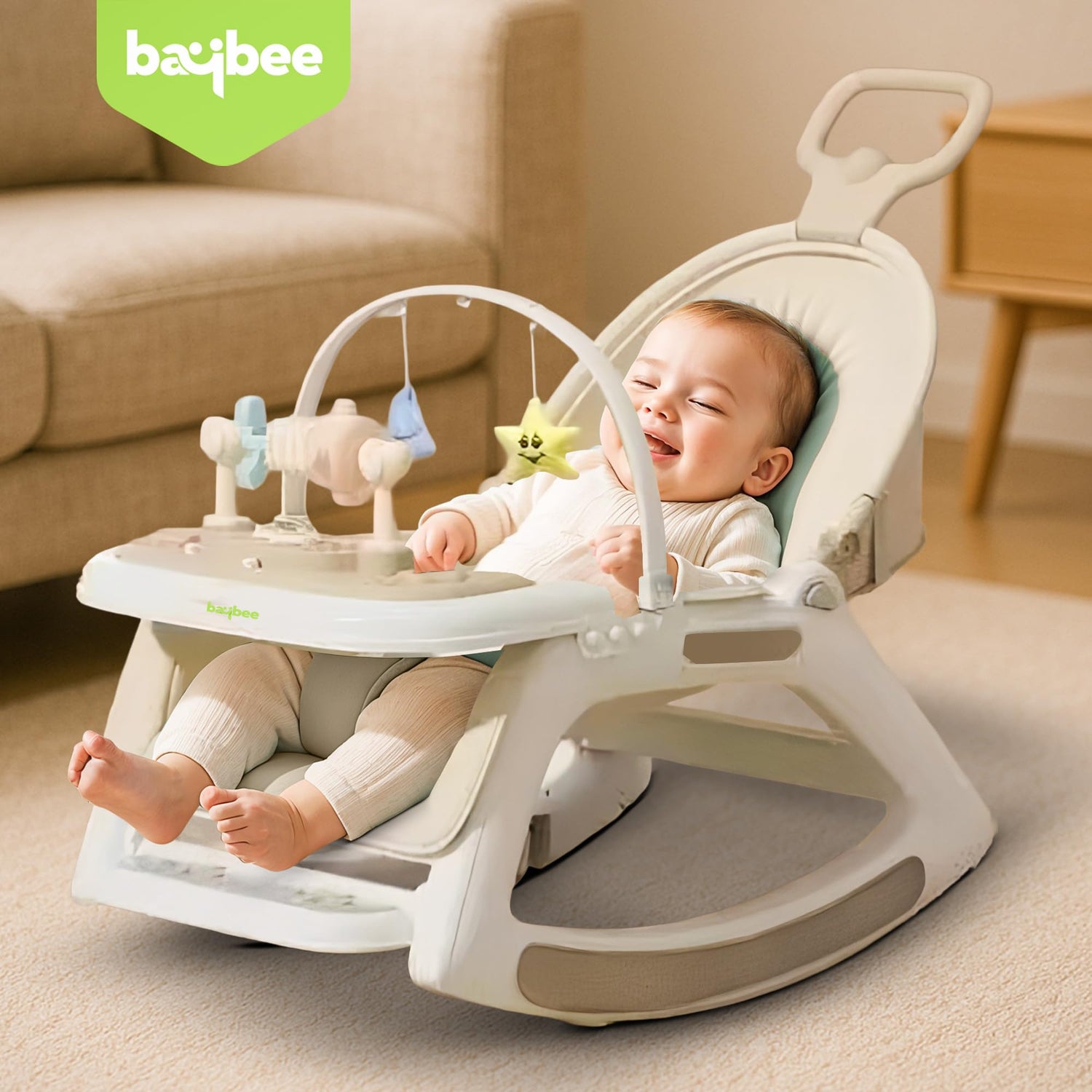 Baybee 5 in 1 Baby Rocker and Feeding Chair for Babies Portable Rocking Chair for Kids with Parent Handle