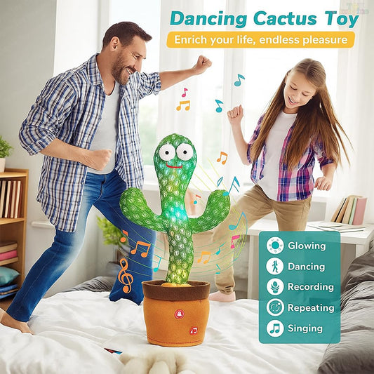 Rechargeable Talking Cactus Toy for Kids - Musical Dancing, Speaking Cactus Toy for Babies – Educational Talking Toy for Baby Boys & Girls (0-3 Years) – Speaking, Repeating for Toddlers