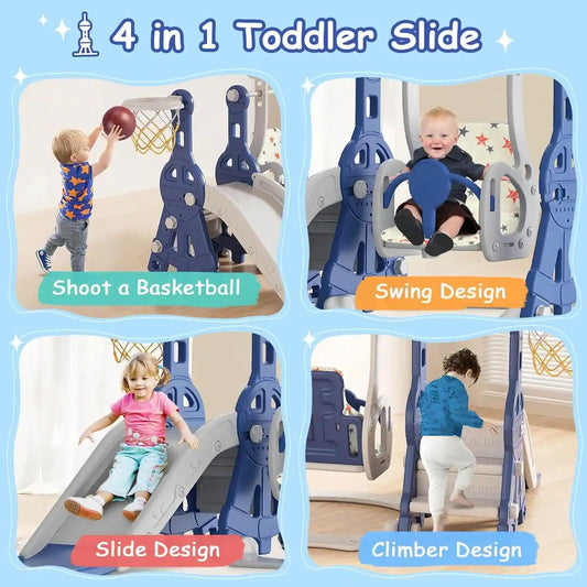 4 in 1 Toddler Slide and Swing Set
