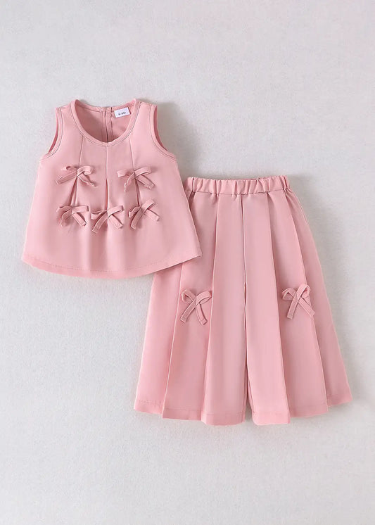 2-Pc Bow Accent Blouse & Pants